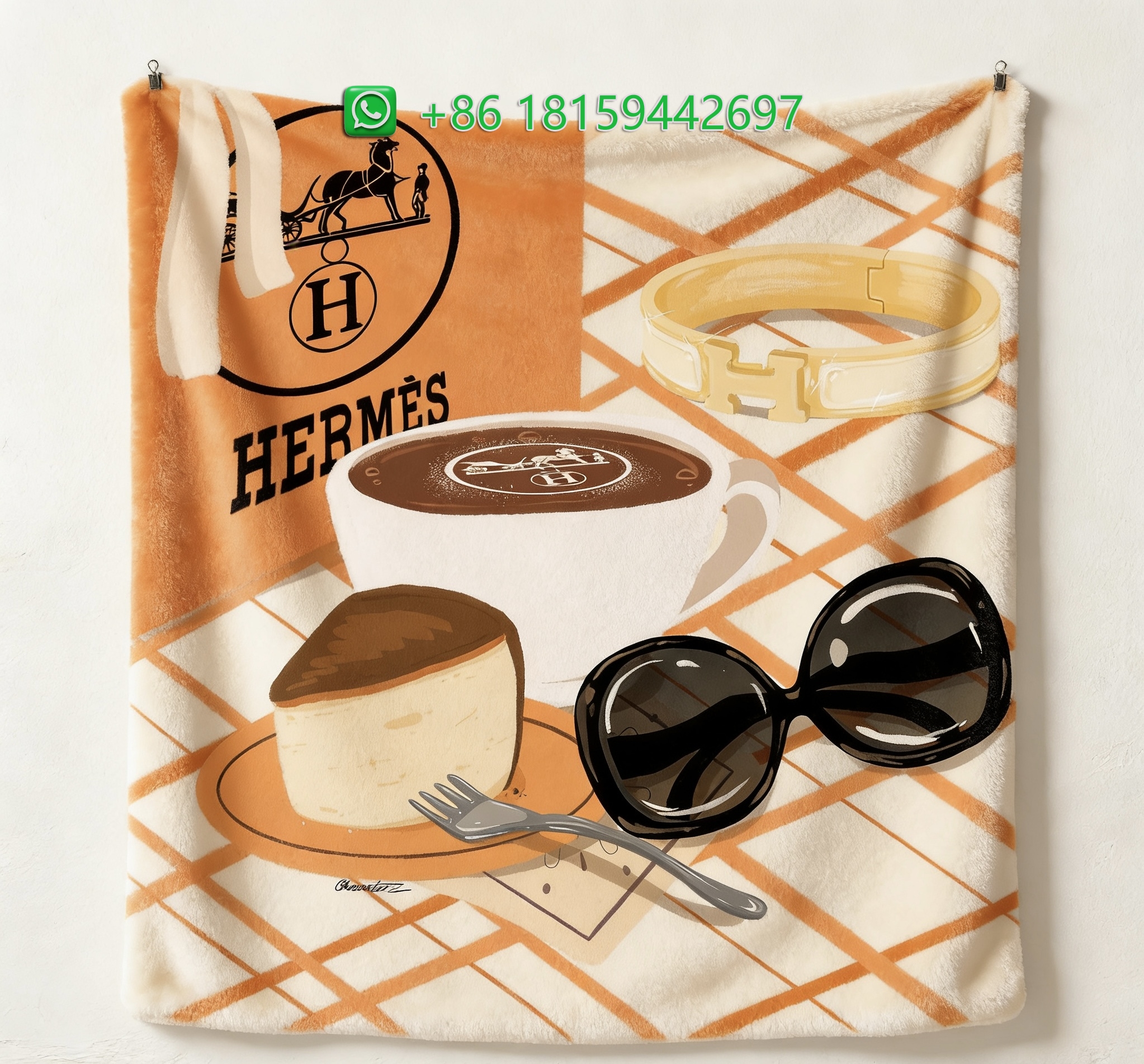 Hermes Throw Blankets